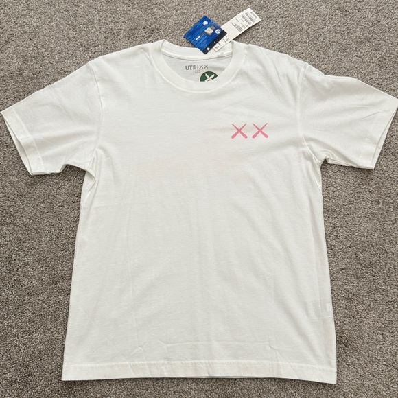 White T-Shirt with Pink XX Design (Kaws) Tee - Picture 1 of 5